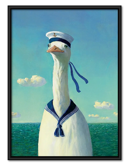 Seagull in Sailor Uniform Wall Art 1