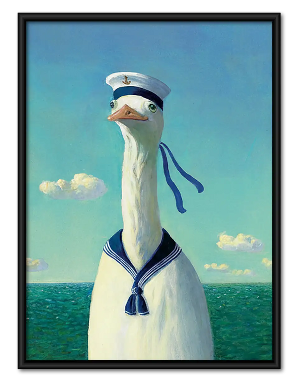 Seagull in Sailor Uniform Wall Art