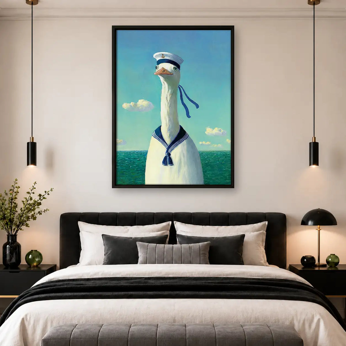 Seagull in Sailor Uniform Wall Art 4