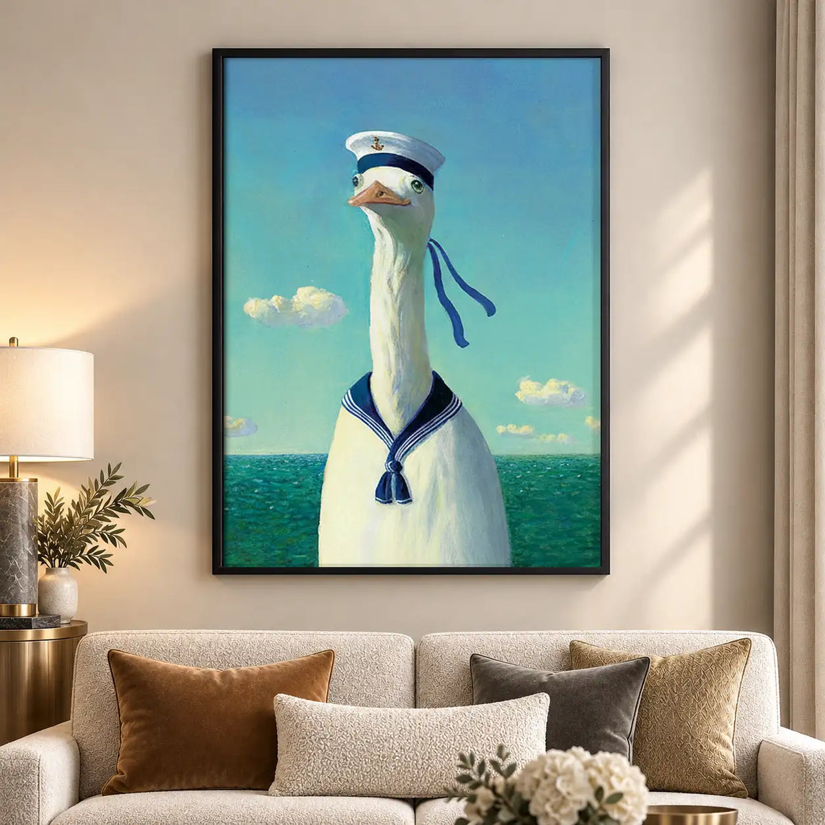 Seagull in Sailor Uniform Wall Art 5