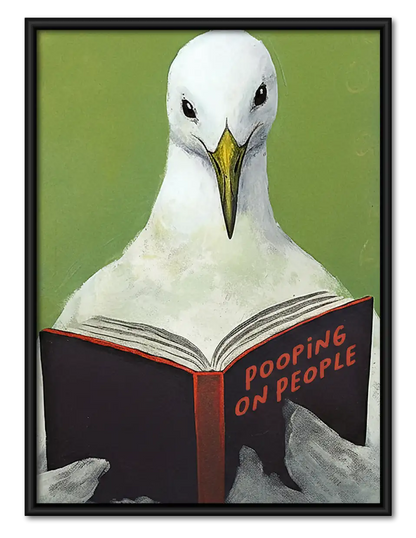 Seagull Reading Bathroom Book Wall Art 1