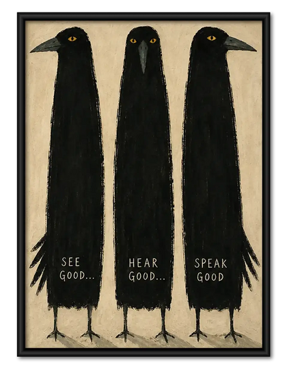 See Hear Speak Good Ravens Wall Art