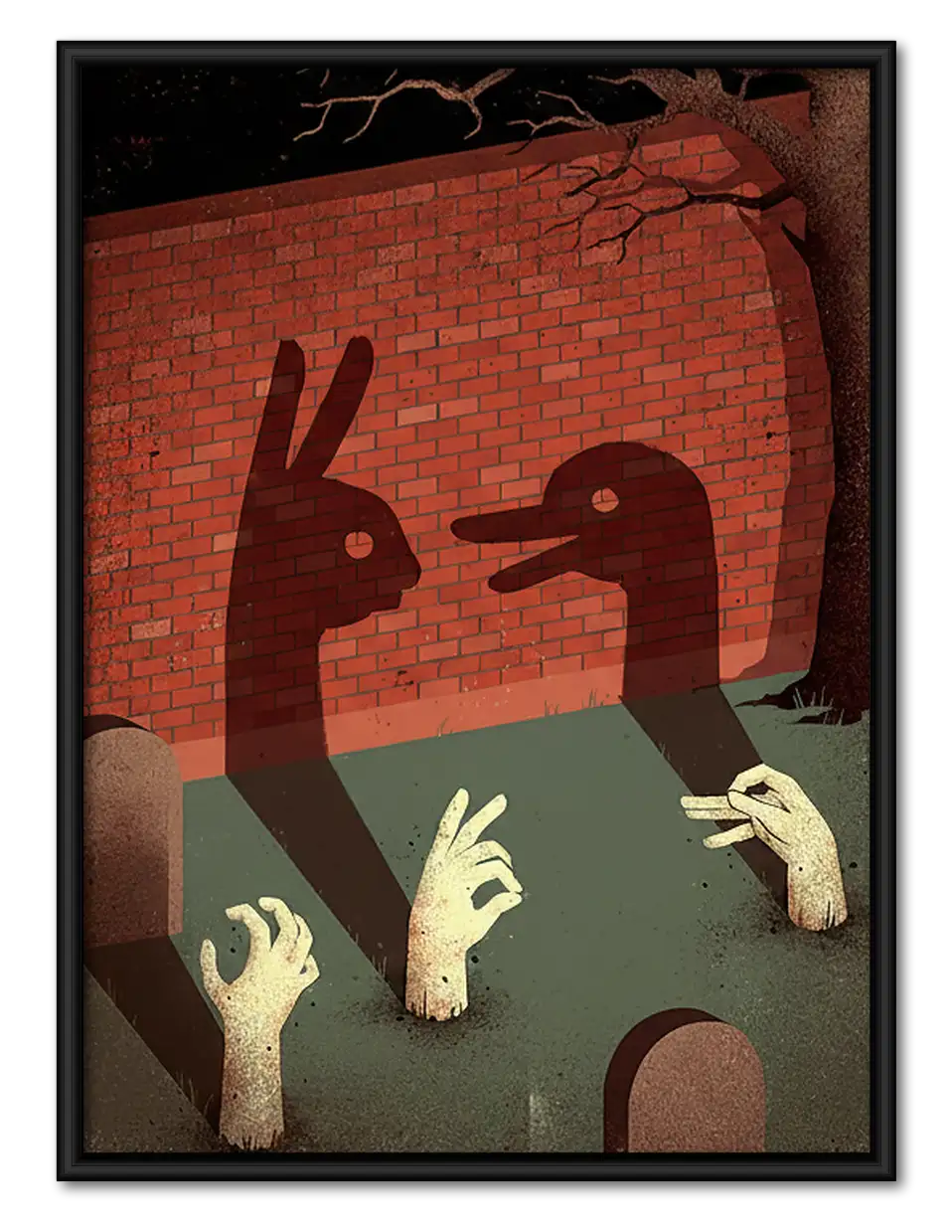 Shadow Puppet Rabbit Theater Wall Art 1