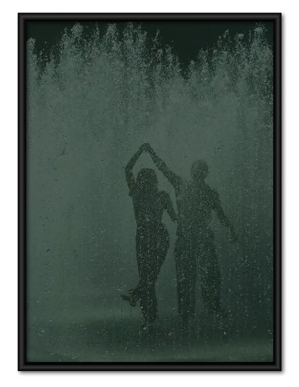 Shadowy Couple Walking in Fog Wall Art 1
