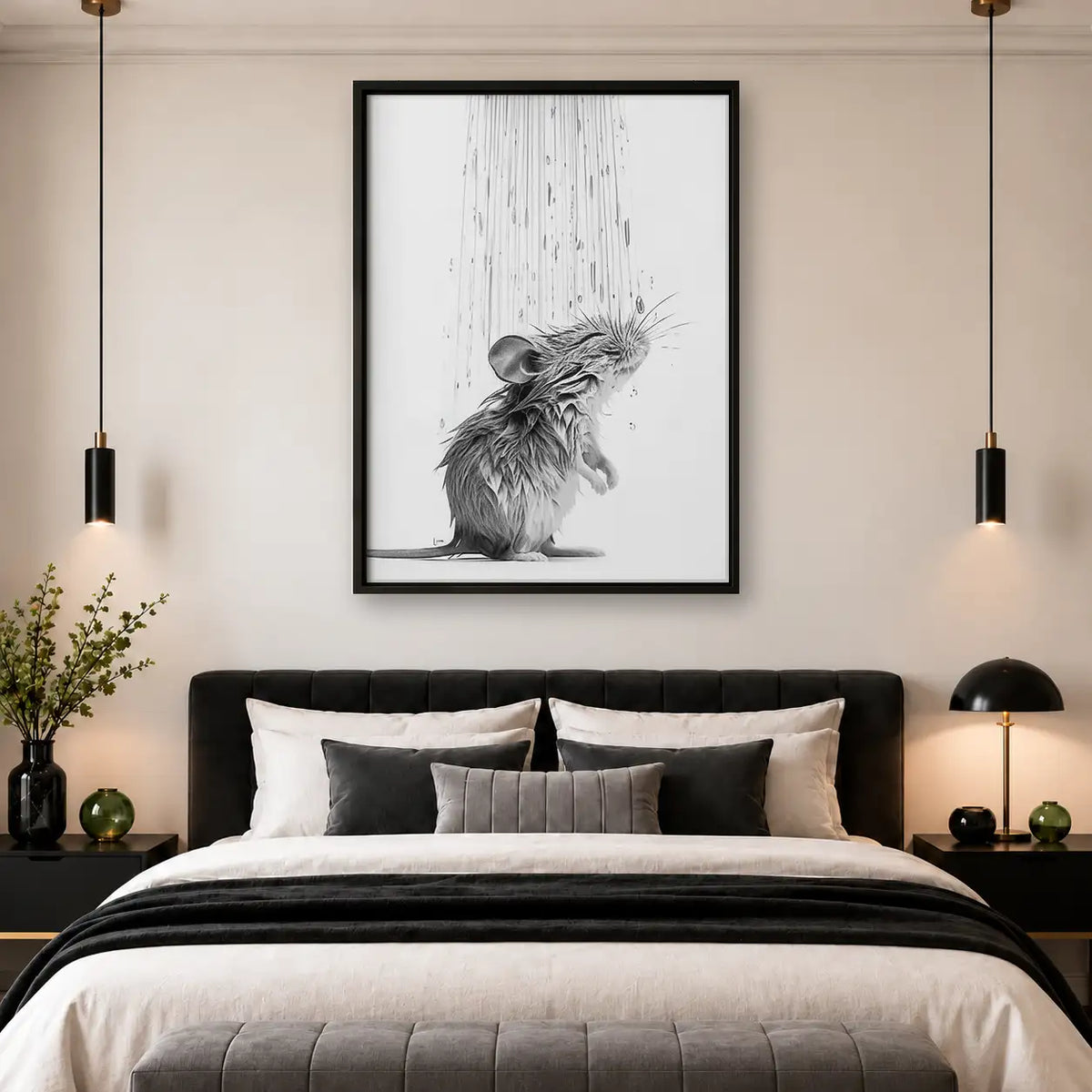Shaggy Little Dog Line Drawing Wall Art 4