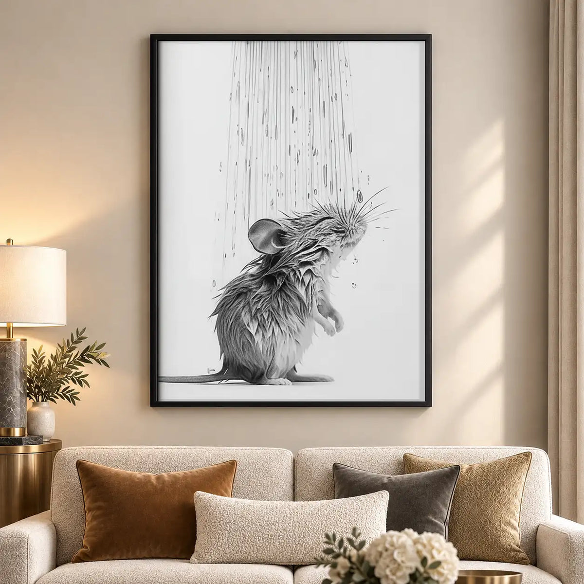 Shaggy Little Dog Line Drawing Wall Art 5