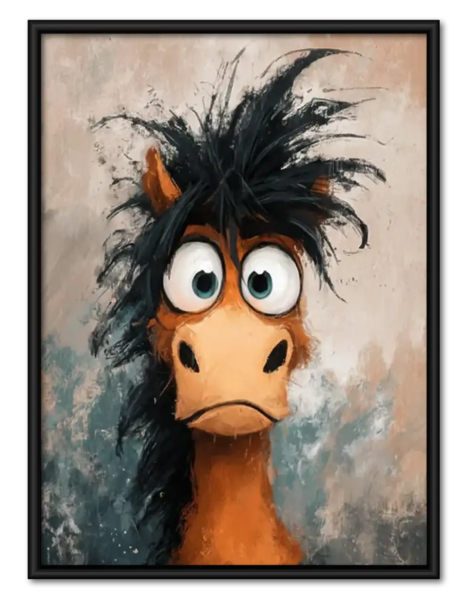 Shaggy Wide-Eyed Bird Portrait Wall Art 1