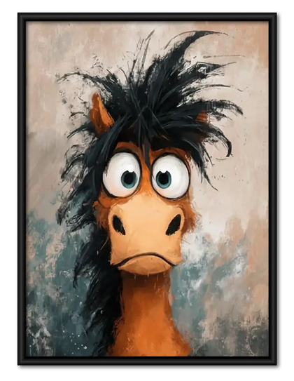 Shaggy Wide-Eyed Bird Portrait Wall Art