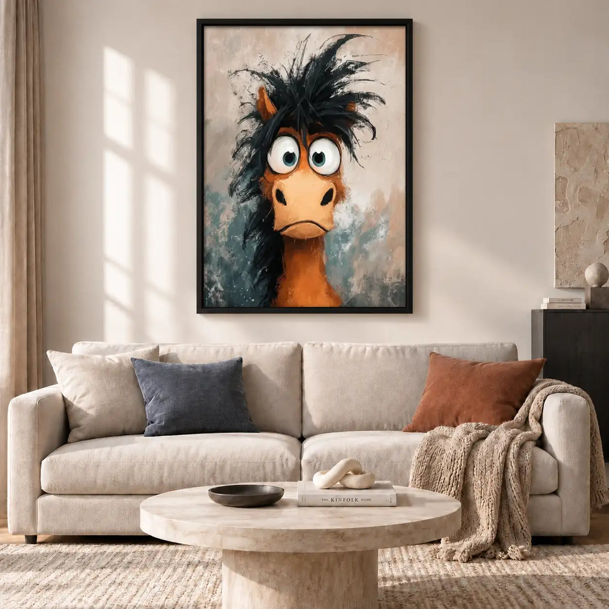 Shaggy Wide-Eyed Bird Portrait Wall Art 2