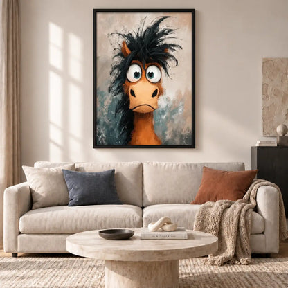 Shaggy Wide-Eyed Bird Portrait Wall Art 2