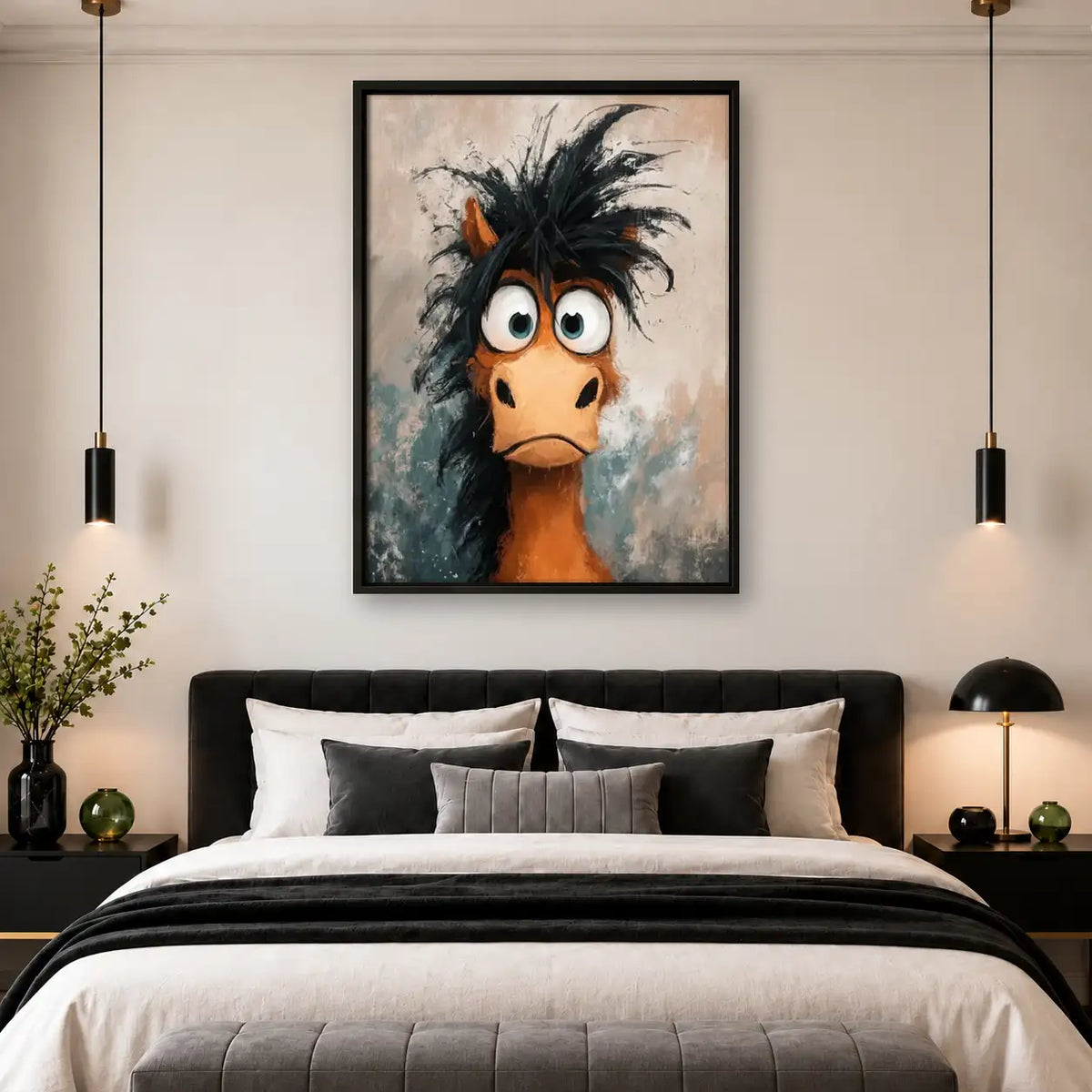 Shaggy Wide-Eyed Bird Portrait Wall Art 4