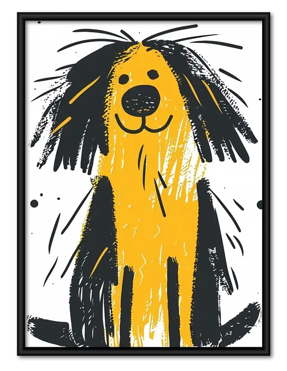 Shaggy Yellow Dog Portrait Wall Art 1