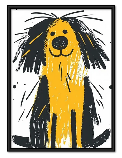 Shaggy Yellow Dog Portrait Wall Art