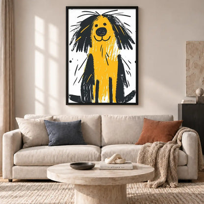 Shaggy Yellow Dog Portrait Wall Art 2