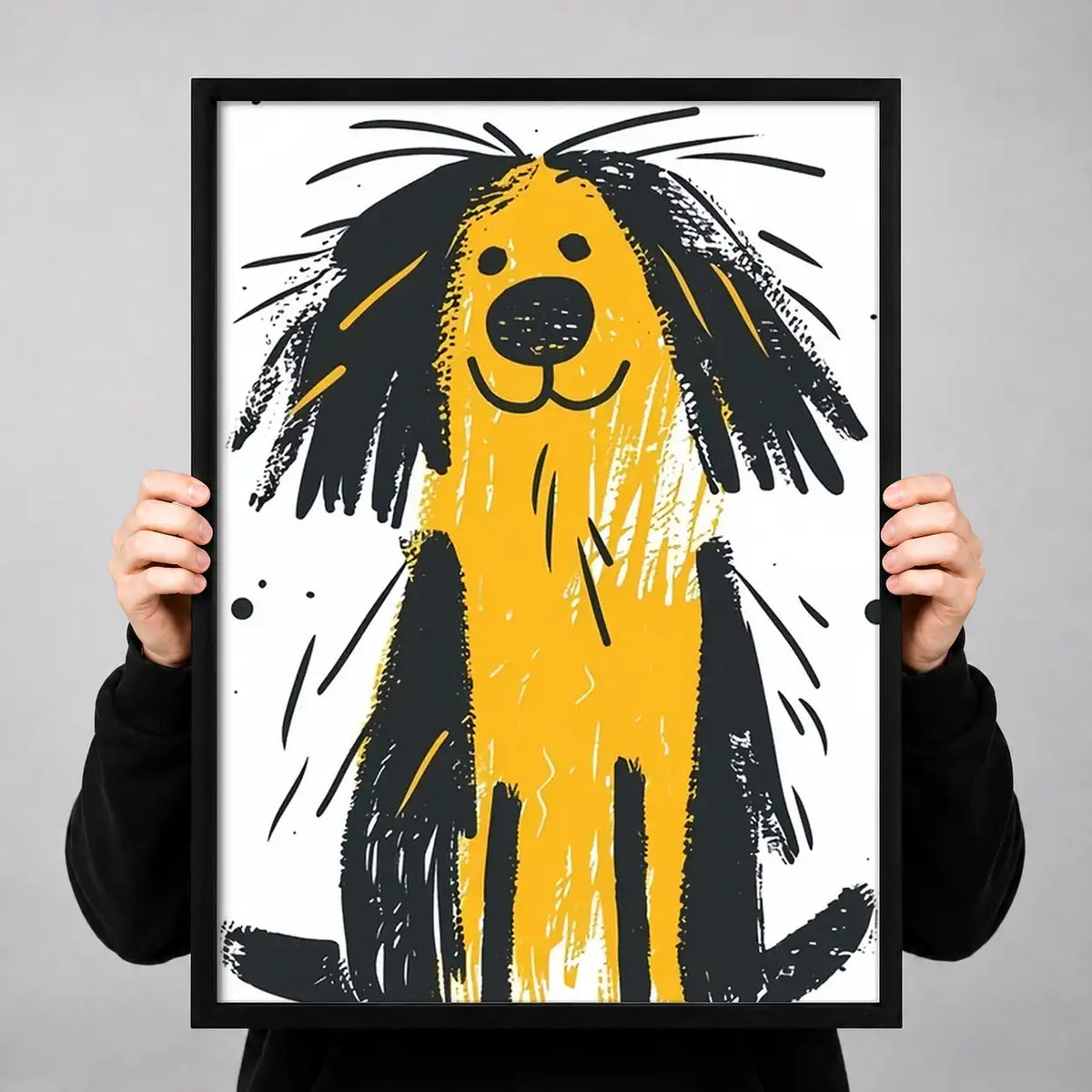 Shaggy Yellow Dog Portrait Wall Art 3