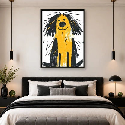 Shaggy Yellow Dog Portrait Wall Art 4