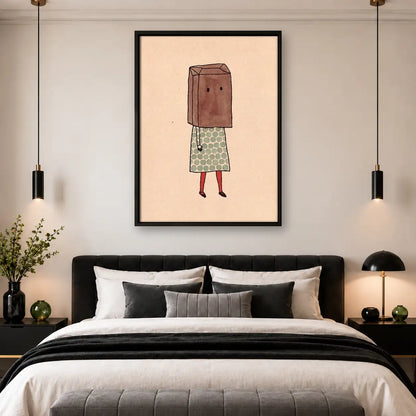 Shy Girl Wearing Paper Bag Wall Art 4