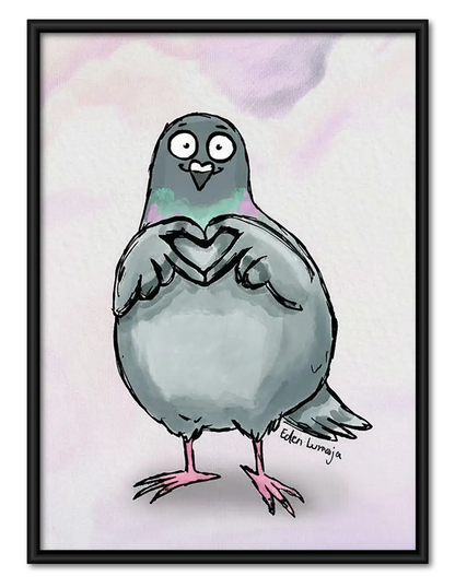 Shy Gray Pigeon Portrait Wall Art 1