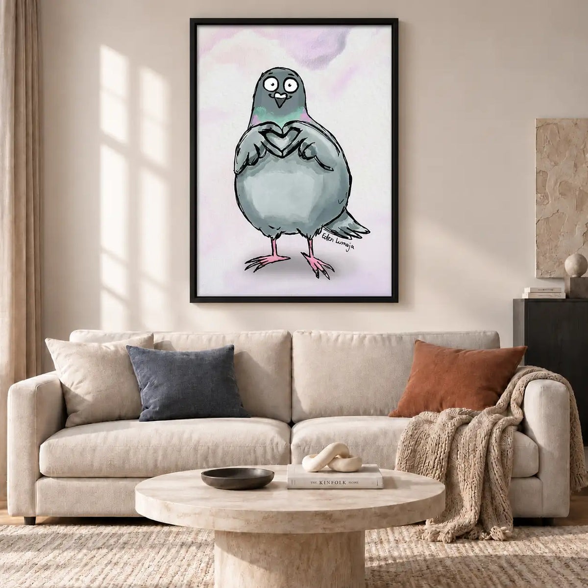 Shy Gray Pigeon Portrait Wall Art 2