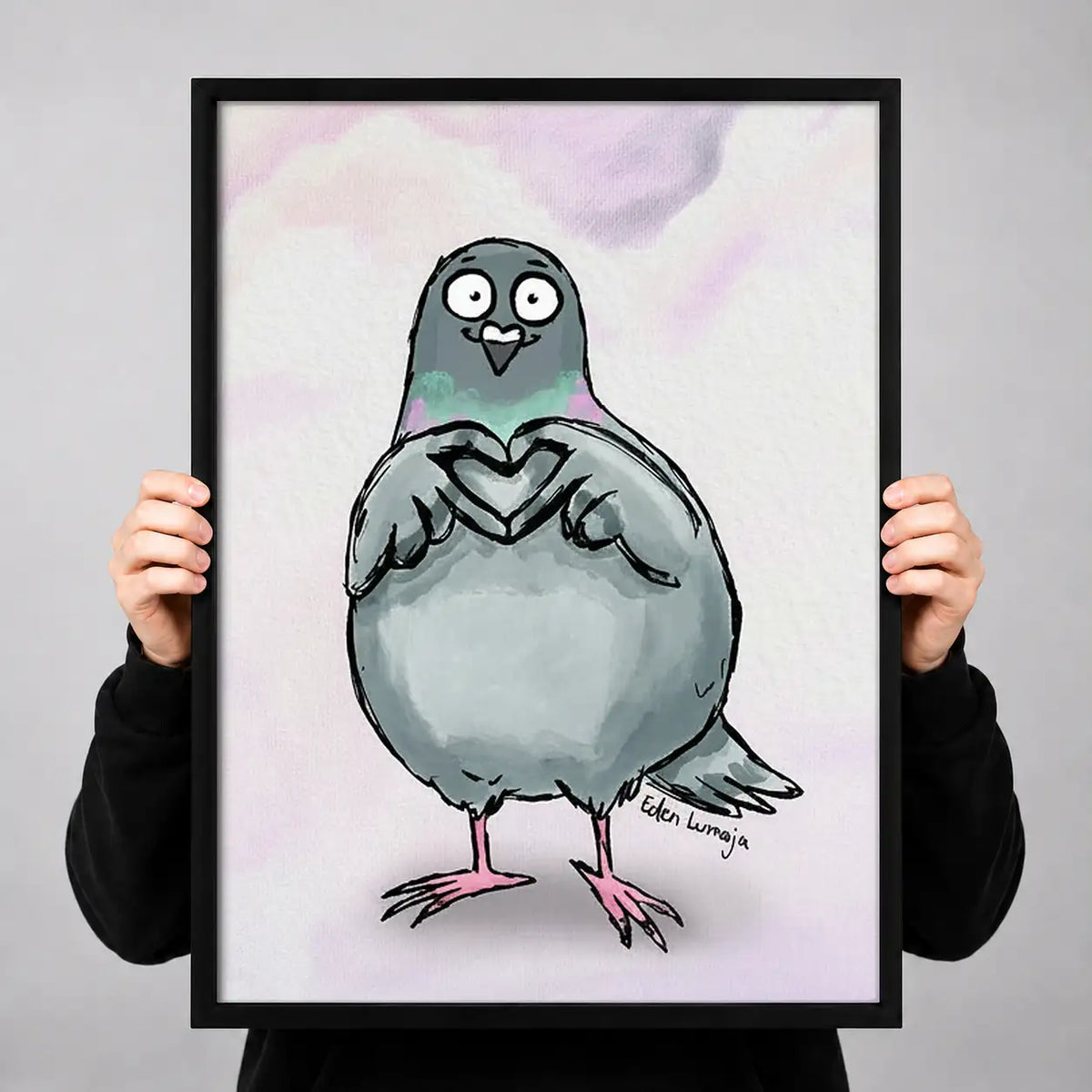 Shy Gray Pigeon Portrait Wall Art 3