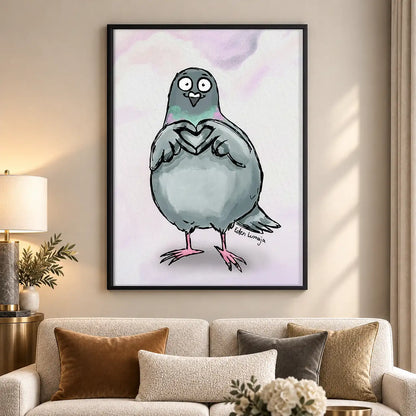 Shy Gray Pigeon Portrait Wall Art 5