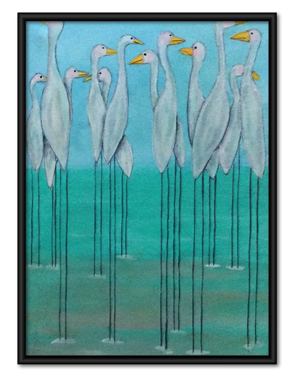 Six Tall Blue Herons Wall Art 1