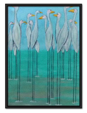Six Tall Blue Herons Wall Art