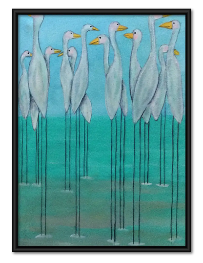Six Tall Blue Herons Wall Art 1