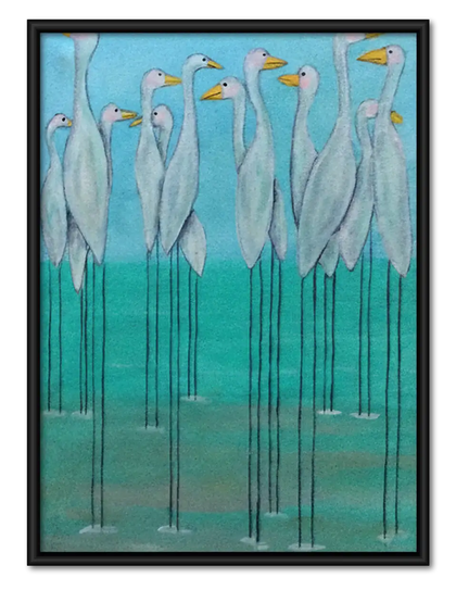 Six Tall Blue Herons Wall Art