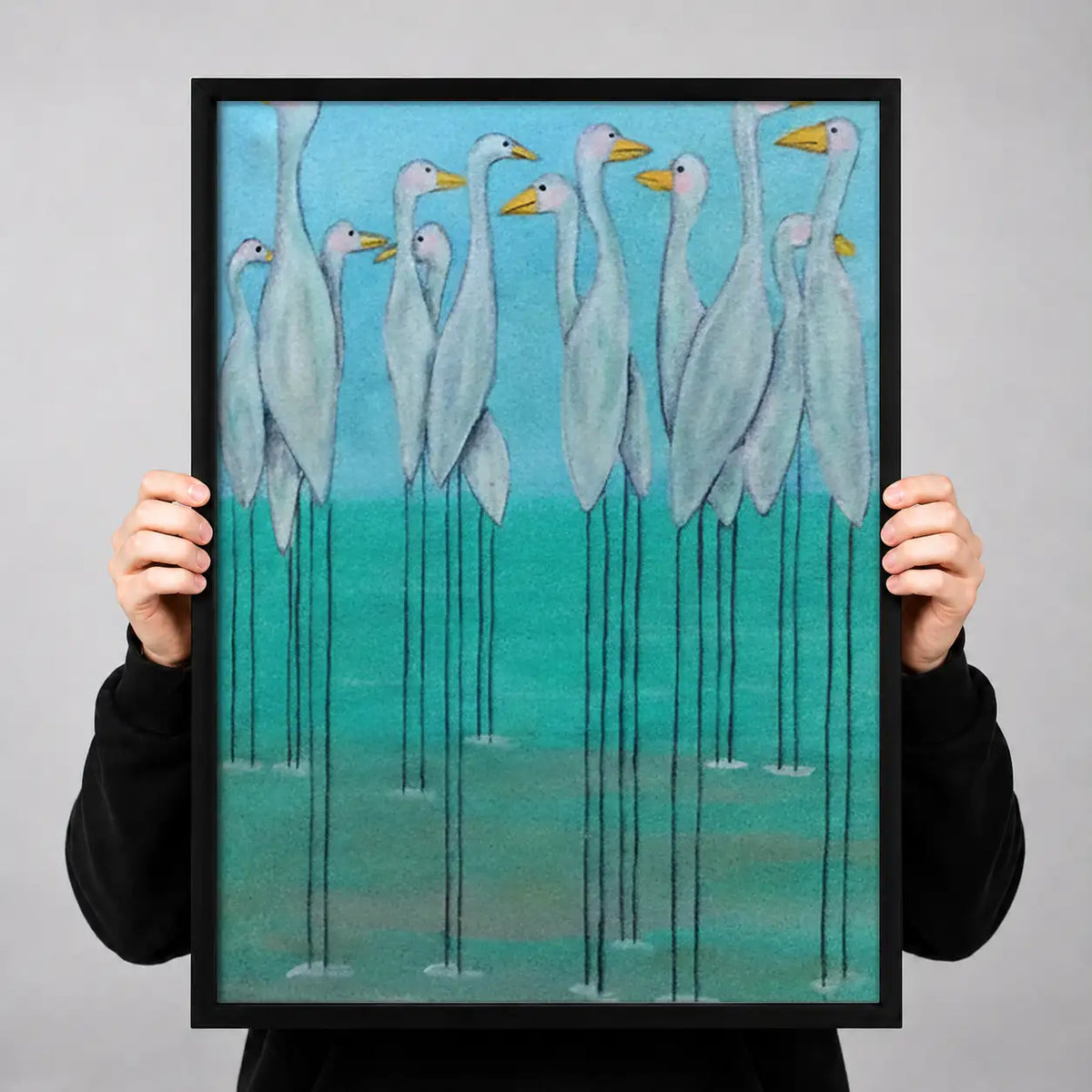 Six Tall Blue Herons Wall Art 3