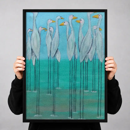 Six Tall Blue Herons Wall Art 3