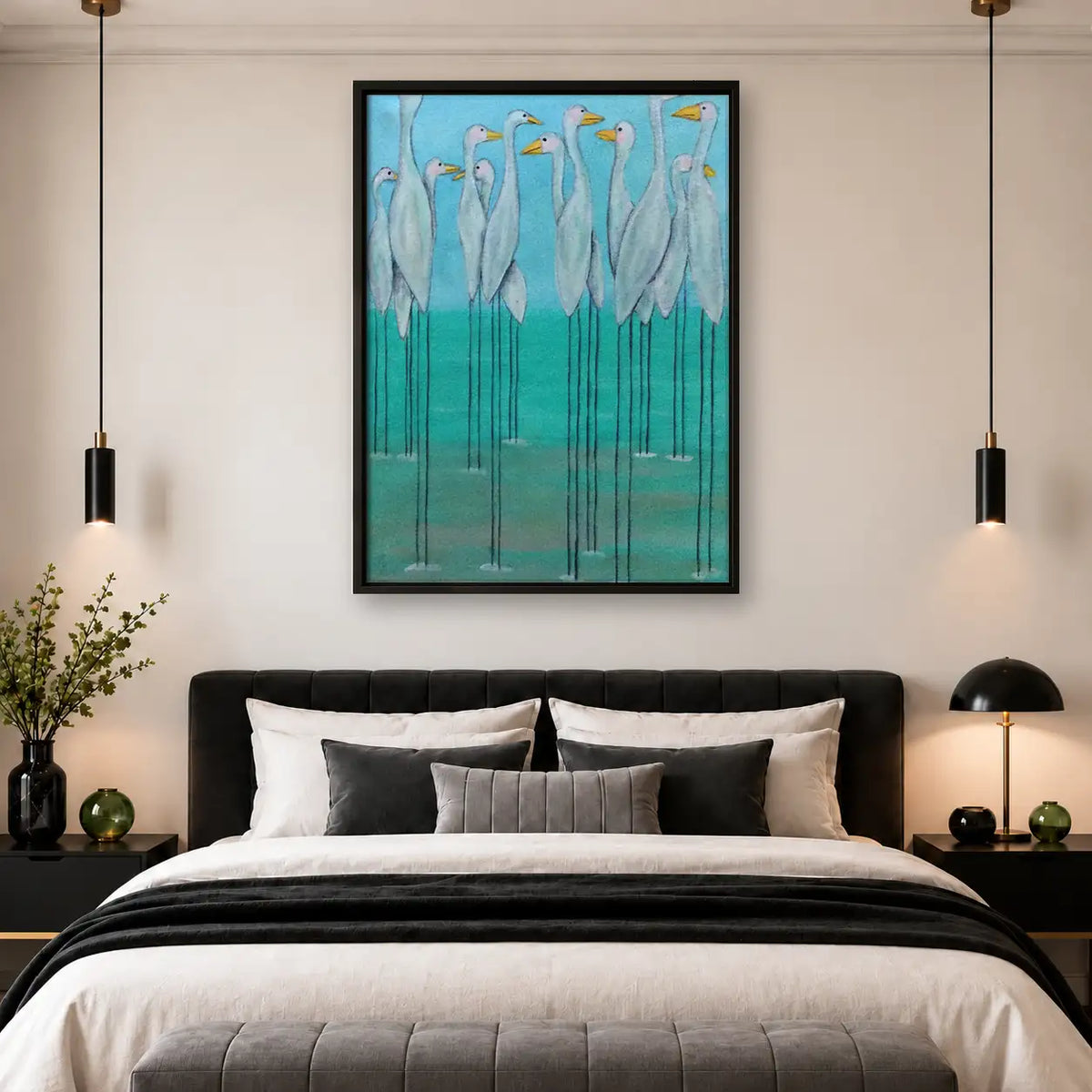 Six Tall Blue Herons Wall Art 4