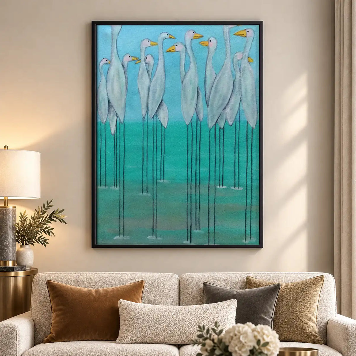 Six Tall Blue Herons Wall Art 5