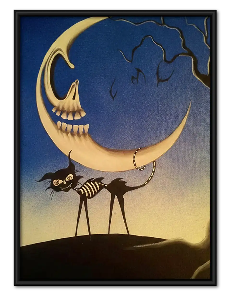 Skeleton Riding Crescent Moon Wall Art 1
