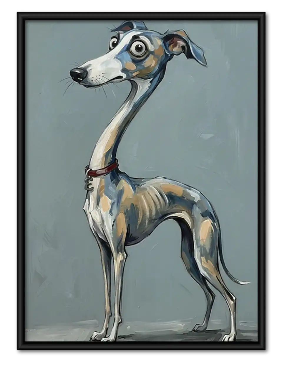 Skinny Blue Greyhound Portrait Wall Art 1