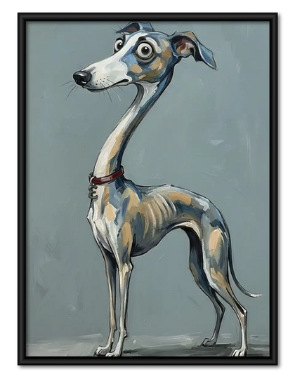 Skinny Blue Greyhound Portrait Wall Art