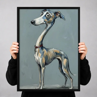 Skinny Blue Greyhound Portrait Wall Art 3