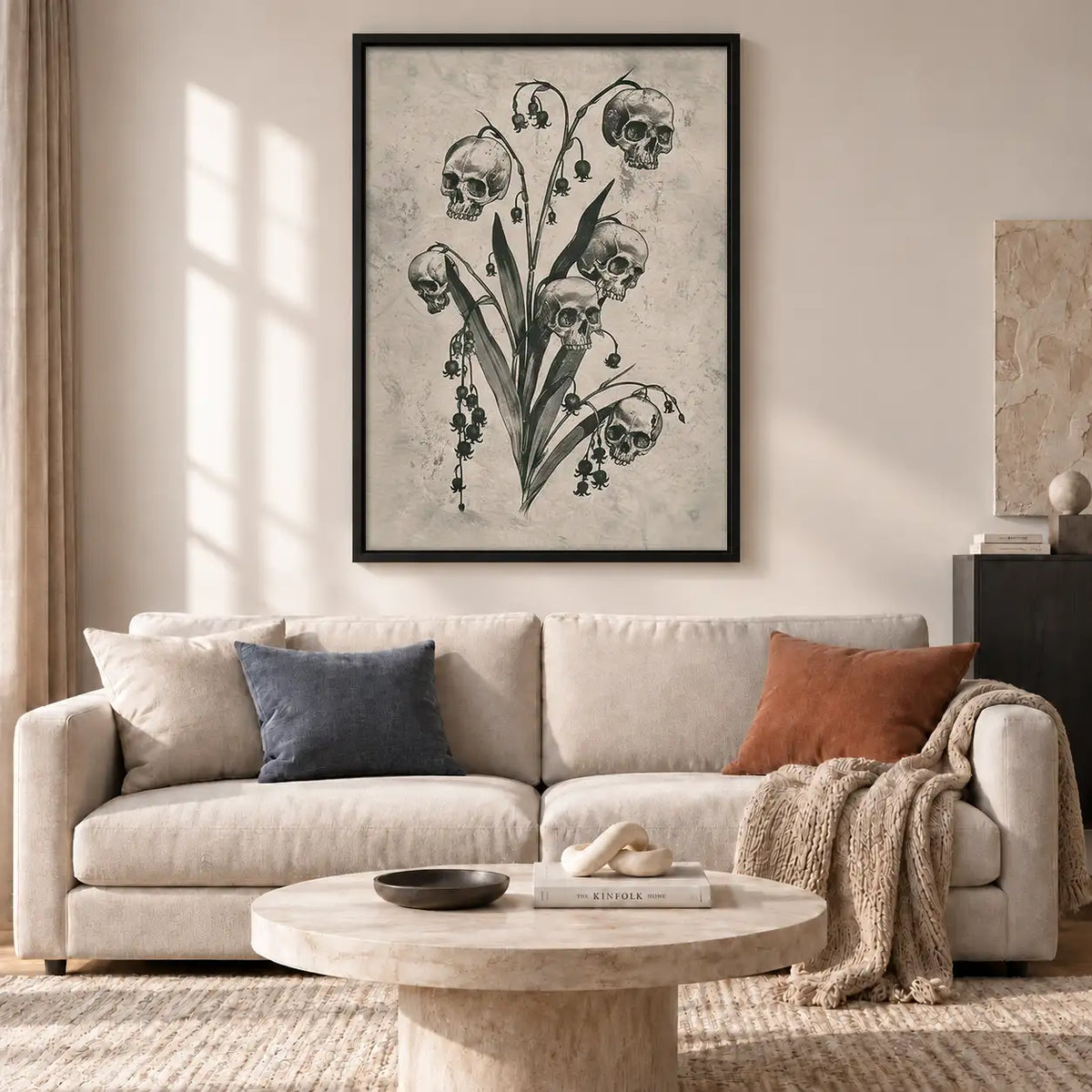 Skull Wildflower Botanical Study Wall Art 2