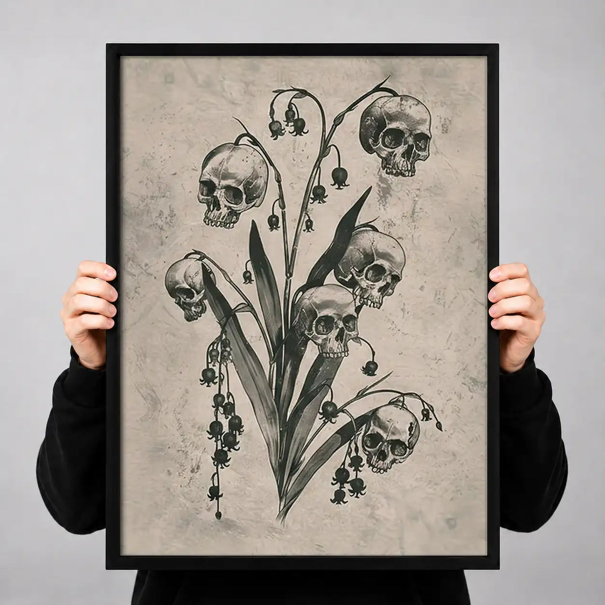 Skull Wildflower Botanical Study Wall Art 3