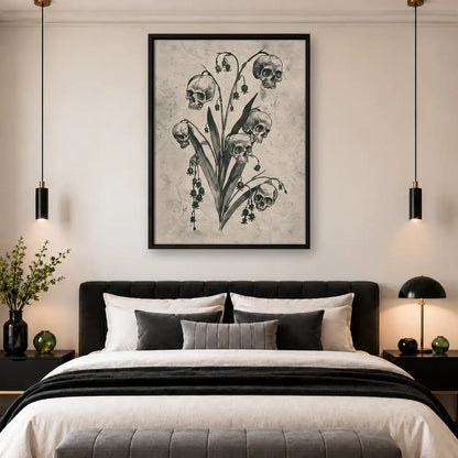 Skull Wildflower Botanical Study Wall Art 4