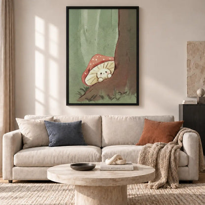 Sleeping Cat beneath Mushroom Wall Art 2