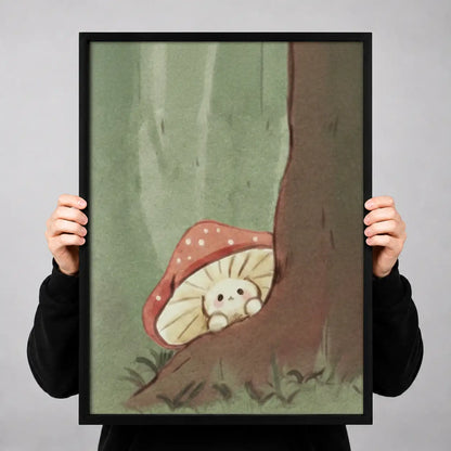 Sleeping Cat beneath Mushroom Wall Art 3
