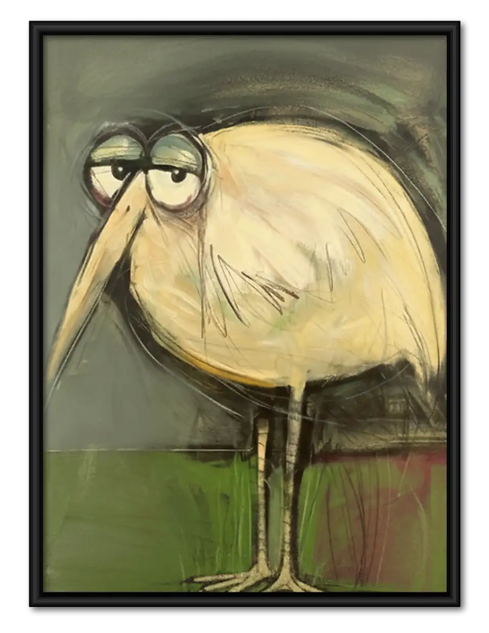 Sleepy Old Owl Portrait Wall Art 1