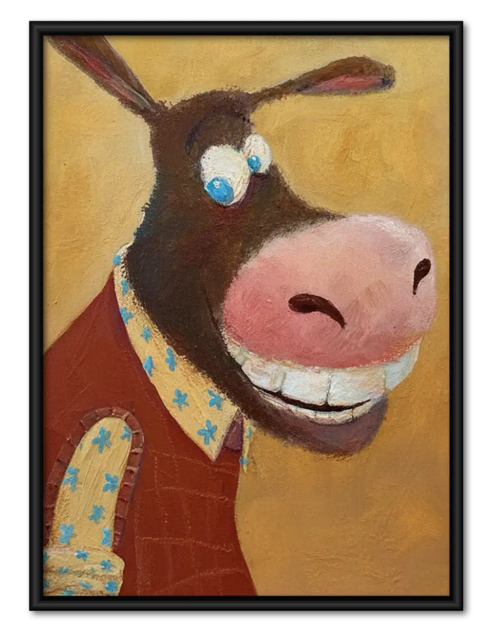 Smiling Cow Portrait Wall Art 1