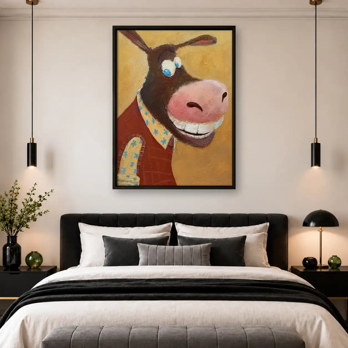 Smiling Cow Portrait Wall Art 4