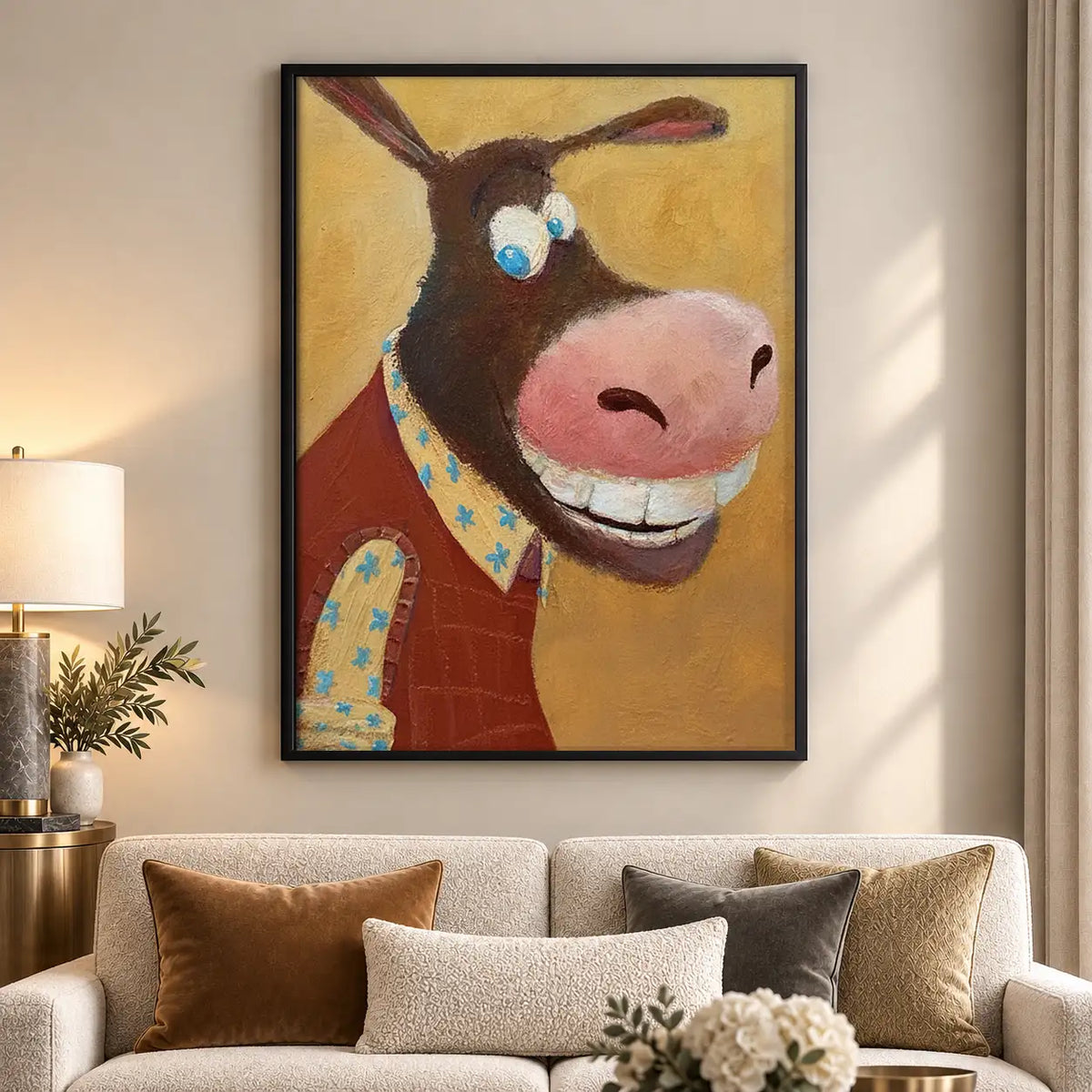 Smiling Cow Portrait Wall Art 5