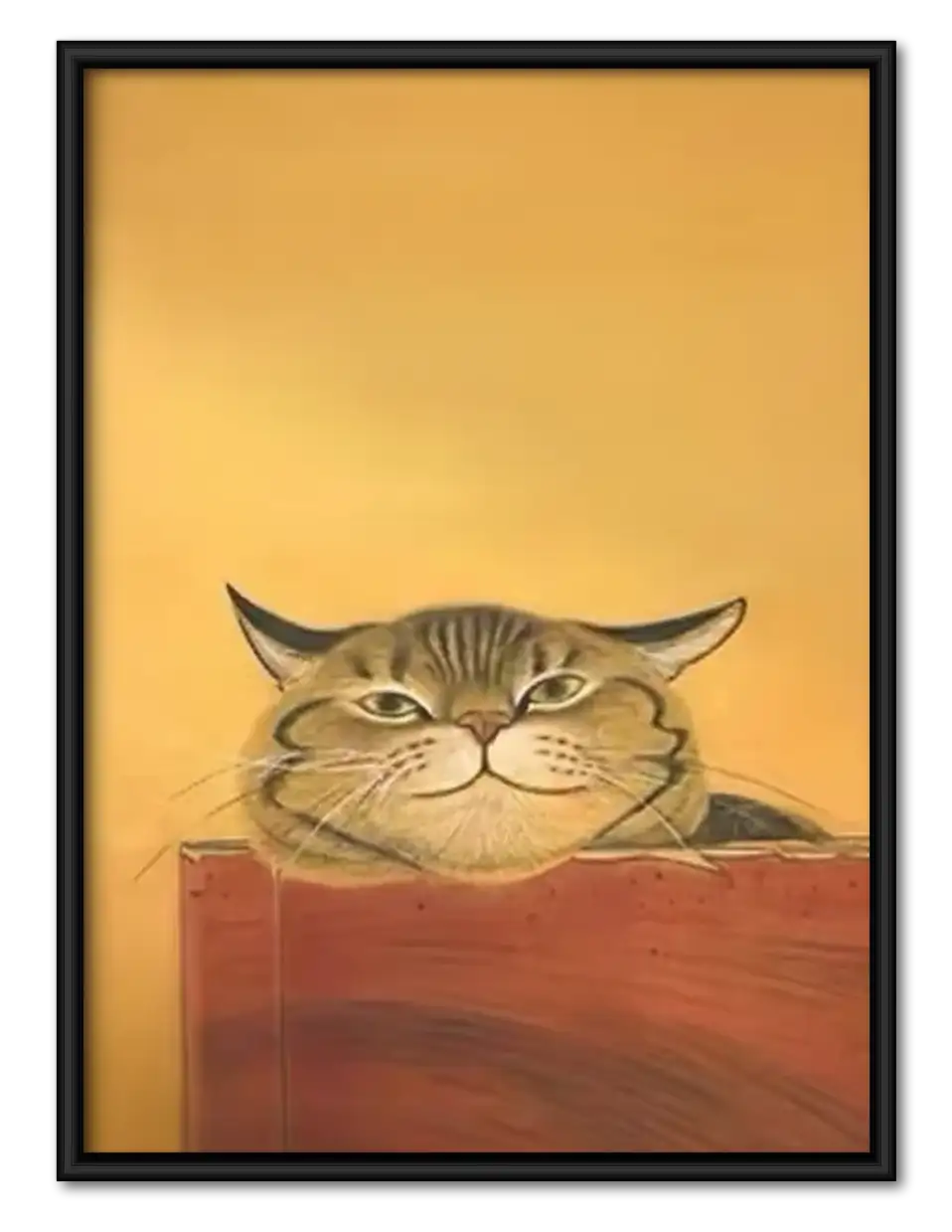 Smug Tabby Cat at the Table Wall Art 1