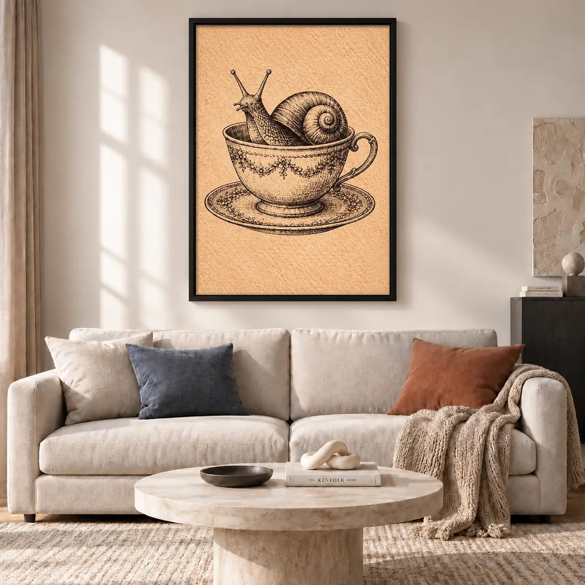 Snail Resting in Teacup Wall Art 2