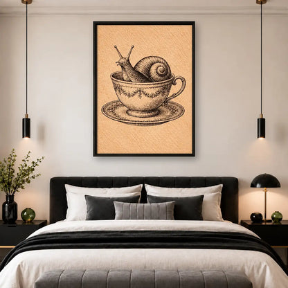 Snail Resting in Teacup Wall Art 4