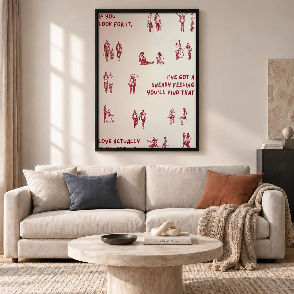 Sneaky Love Feeling Illustrated Typography Wall Art 2